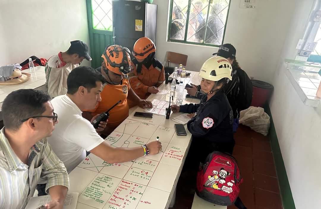 El Puesto de Mando Unificado se instaló a pocos kilómetros de la zona de emergencia en la vereda Chaguazá del municipio de Labranzagrande, Boyacá / Foto: Suministrada.