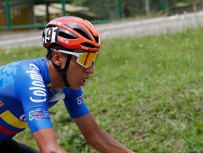 AMDEP6870. COTA (COLOMBIA), 10/02/2024.- El colombiano Egan Bernal de la Selección Colombia compite en la quinta etapa de la carrera ciclística Tour Colombia 2024 hoy, en Cota (Colombia). EFE Carlos Ortega