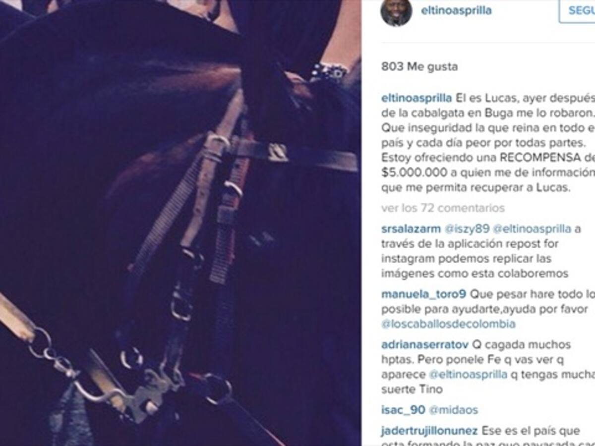 Caballo del ‘Tino’ Asprilla no fue hurtado sino regalado