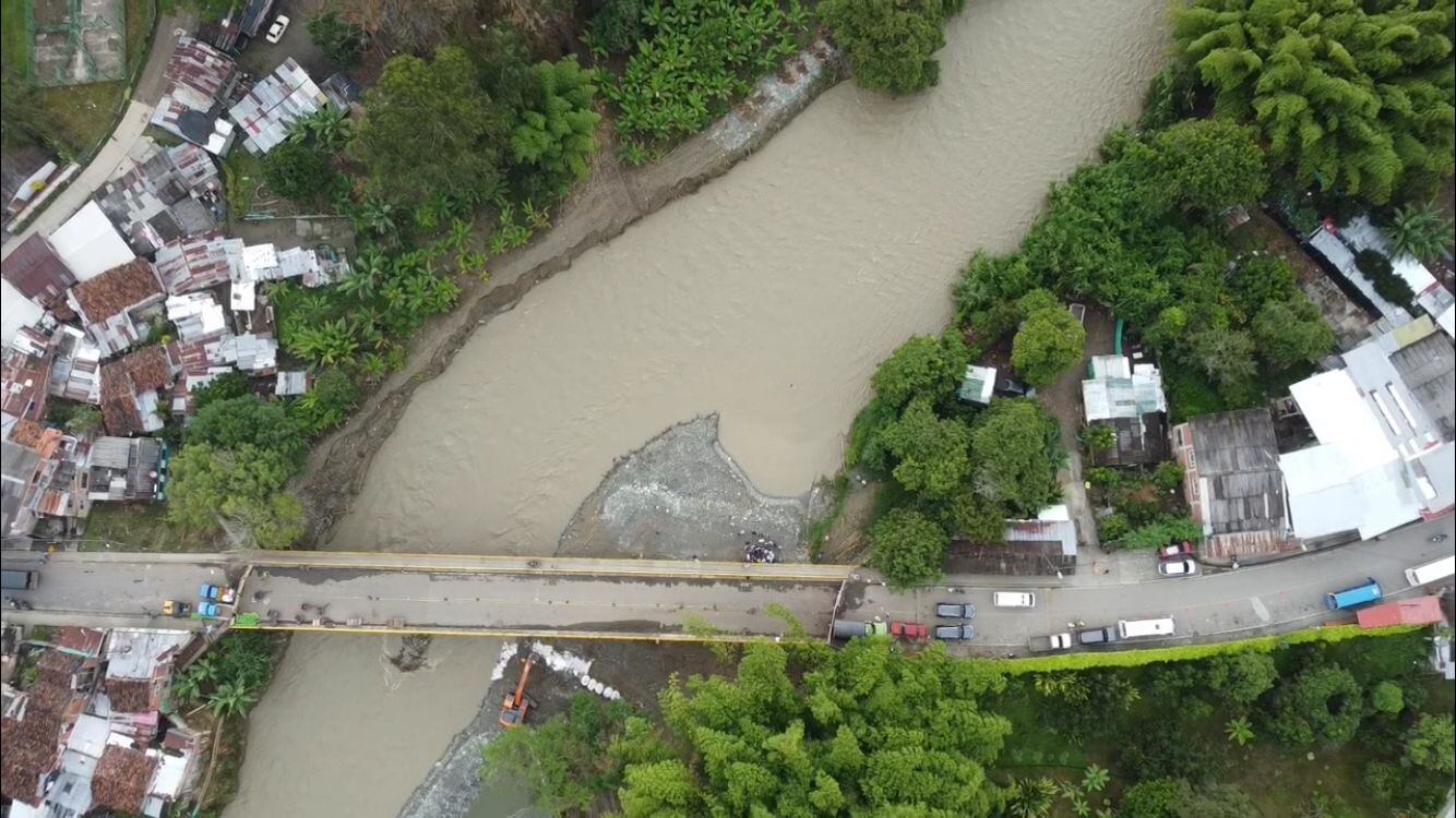 Puente Barragán entre Quindío y Valle del Cauca. foto Cortesía Gobernación Quindío