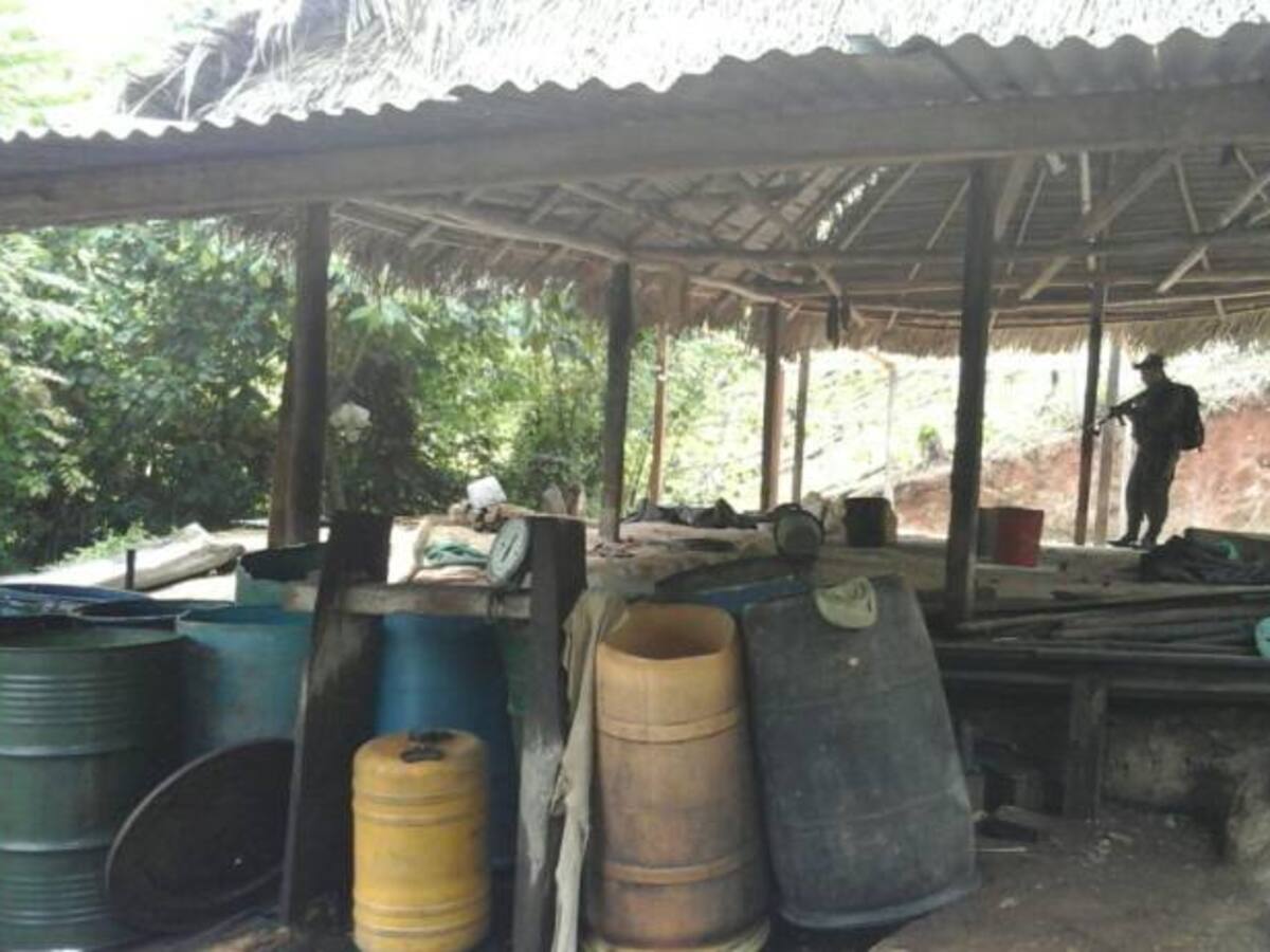 Armada Nacional ubica laboratorio para el procesamiento de cocaína en el sur de Bolívar
