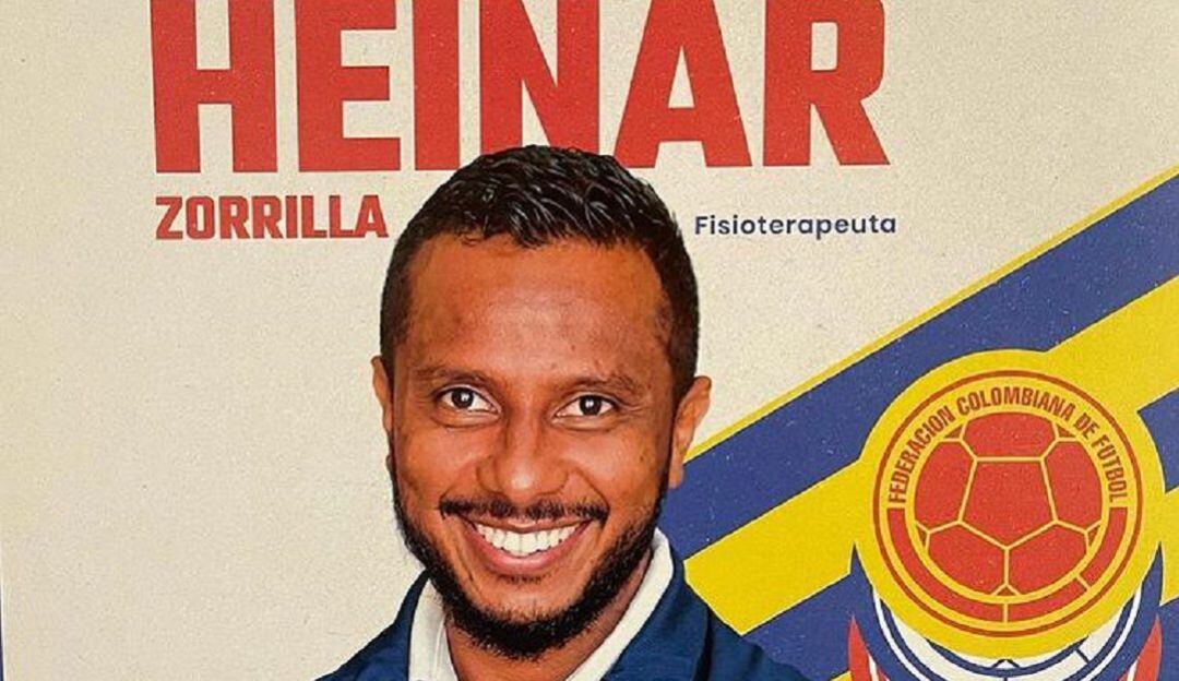Heinar Yadir Zorrilla, hace parte del cuerpo técnico de la selección Colombia, como fisioterapeuta.
