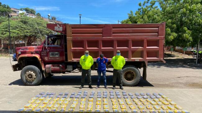 Hallan 127 kilos de cocaína en una volqueta en Norte de Santander