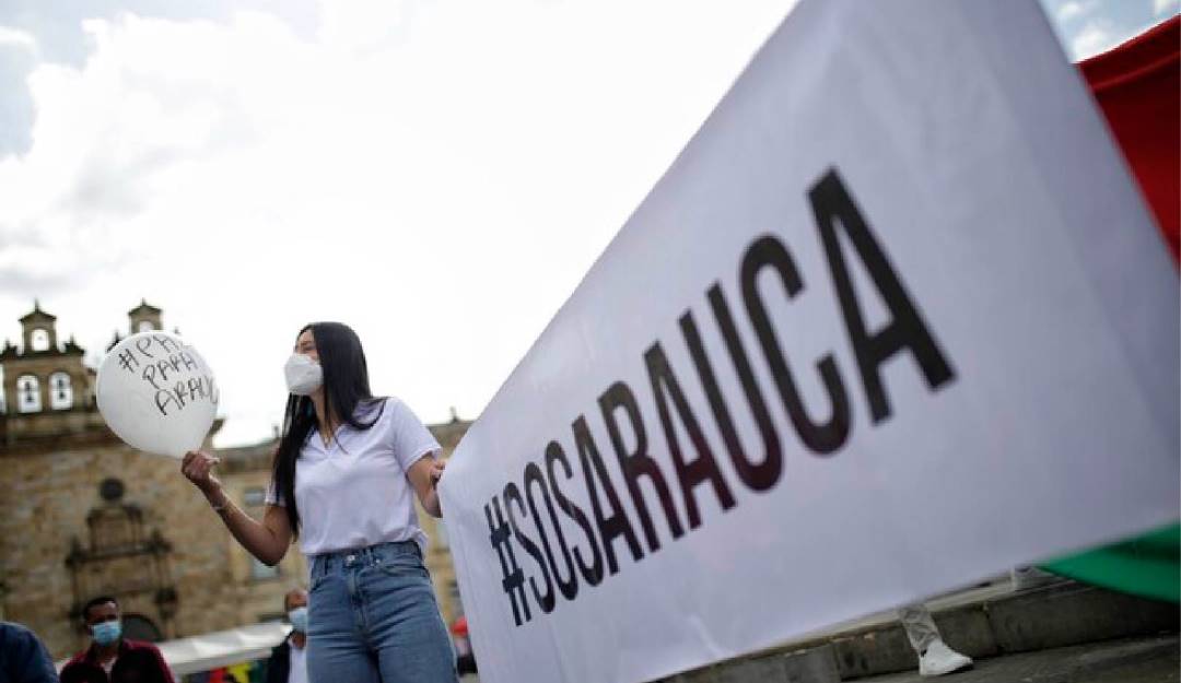 Manifestación en contra de la violencia que se ha desatado en Arauca por parte del ELN y Disidencias de las FARC. / Colprensa