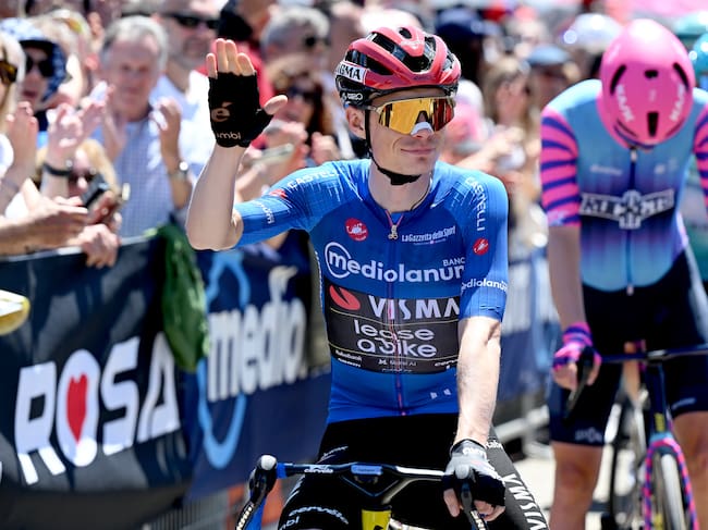 CERVIA, ITALY - MAY 17: Jonas Vingegaard of Denmark and Team Visma | Lease a Bike - Blue Mountain Jersey prior to the 109th Giro d'Italia 2026, Stage 9 a 184km stage from Cervia to Corno alle Scale 1469m / #UCIWT / on May 17, 2026 in Cervia, Italy. (Photo by Dario Belingheri/Getty Images)