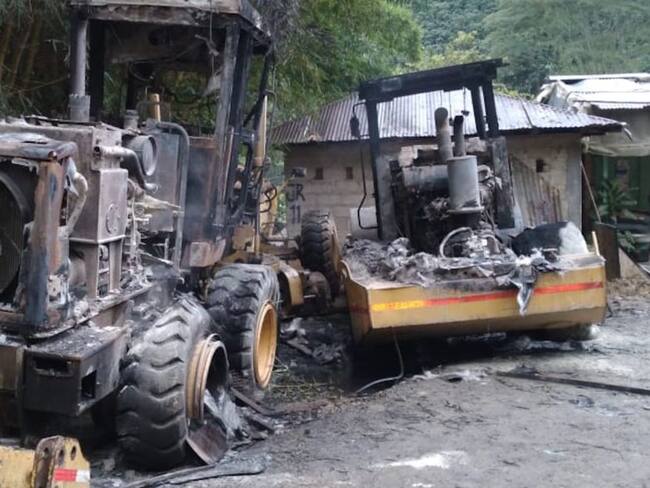 Delincuentes quemaron dos máquinas en el sur del Tolima