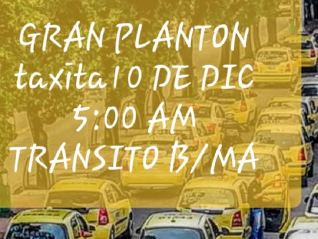 Taxistas de Bucaramanga anuncian plantón