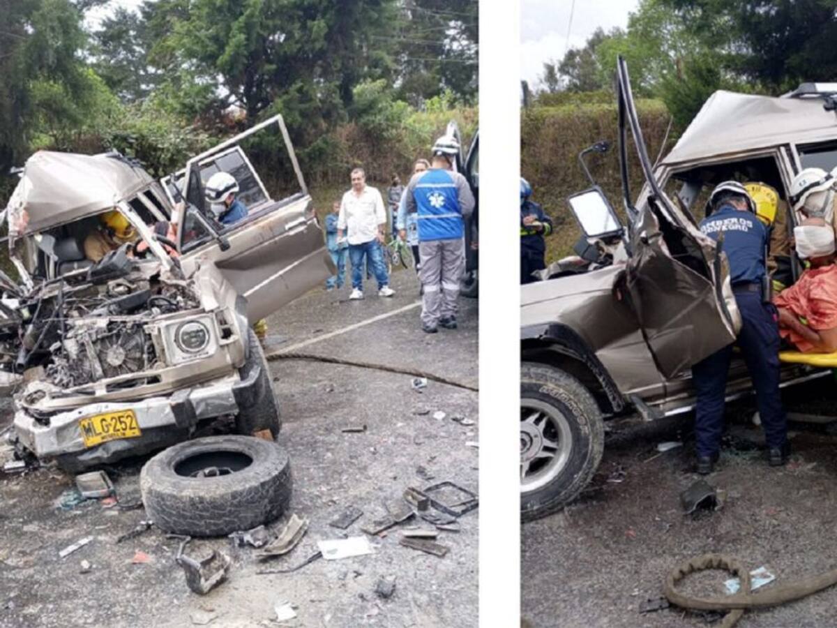El choque entre dos carros dejó dos personas heridas en Rionegro