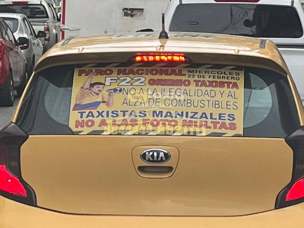 Taxistas en Manizales siguen firmes para el plantón del 22 de febrero