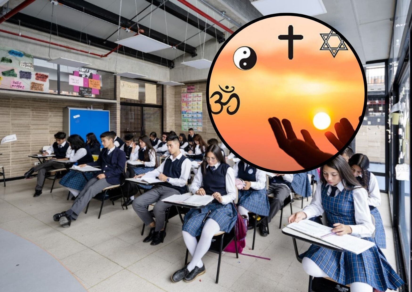 Estudiantes y religiones en el mundo.