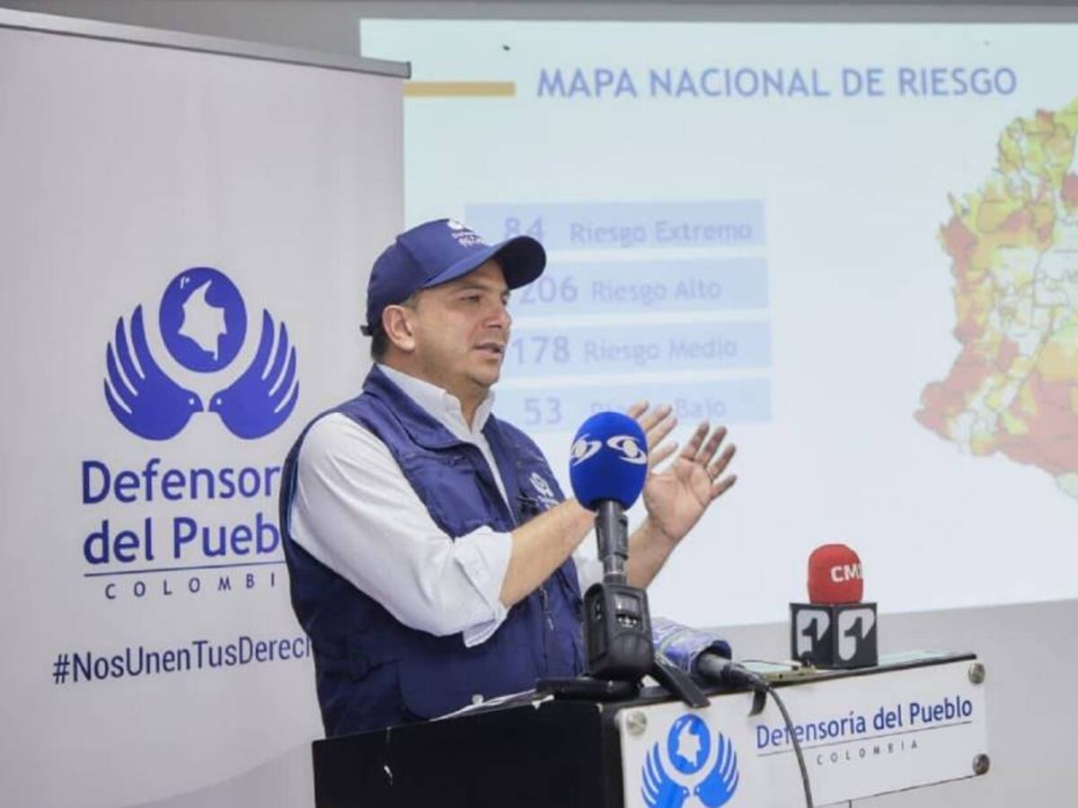 Defensoría advierte riesgo de seguridad en 290 municipios antes de elecciones