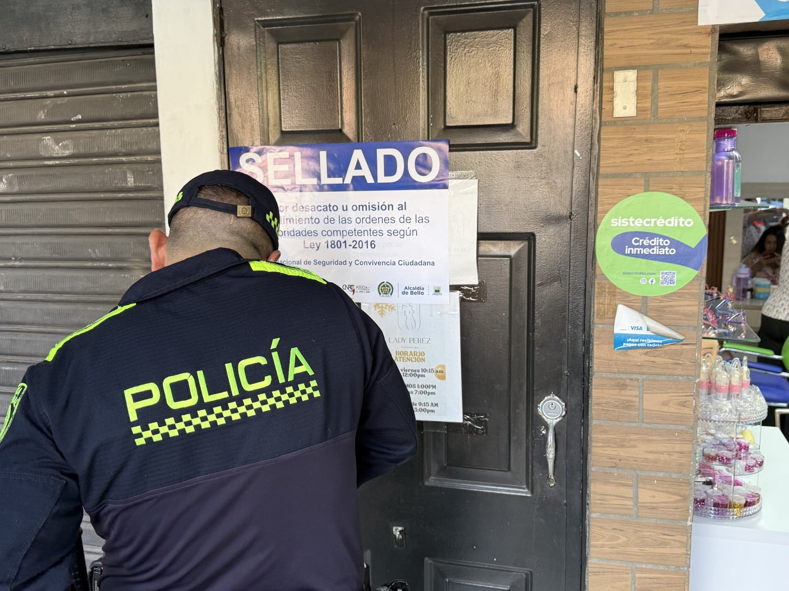 Centros estéticos sellados en Bello por incumplir normativa sanitaria. Foto: Alcaldía de Bello.