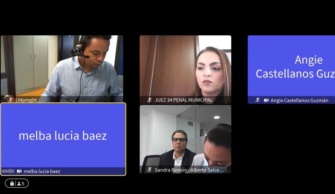 Foto tomada de la audiencia de imputación de cargos contra el periodista Alberto Salcedo Ramos