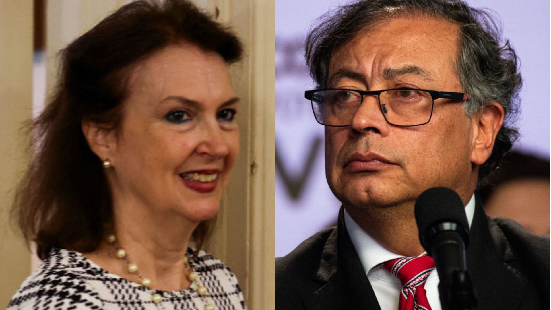 La canciller argentina, Diana Mondino, y Gustavo Petro, presidente de Colombia / Gtty Images