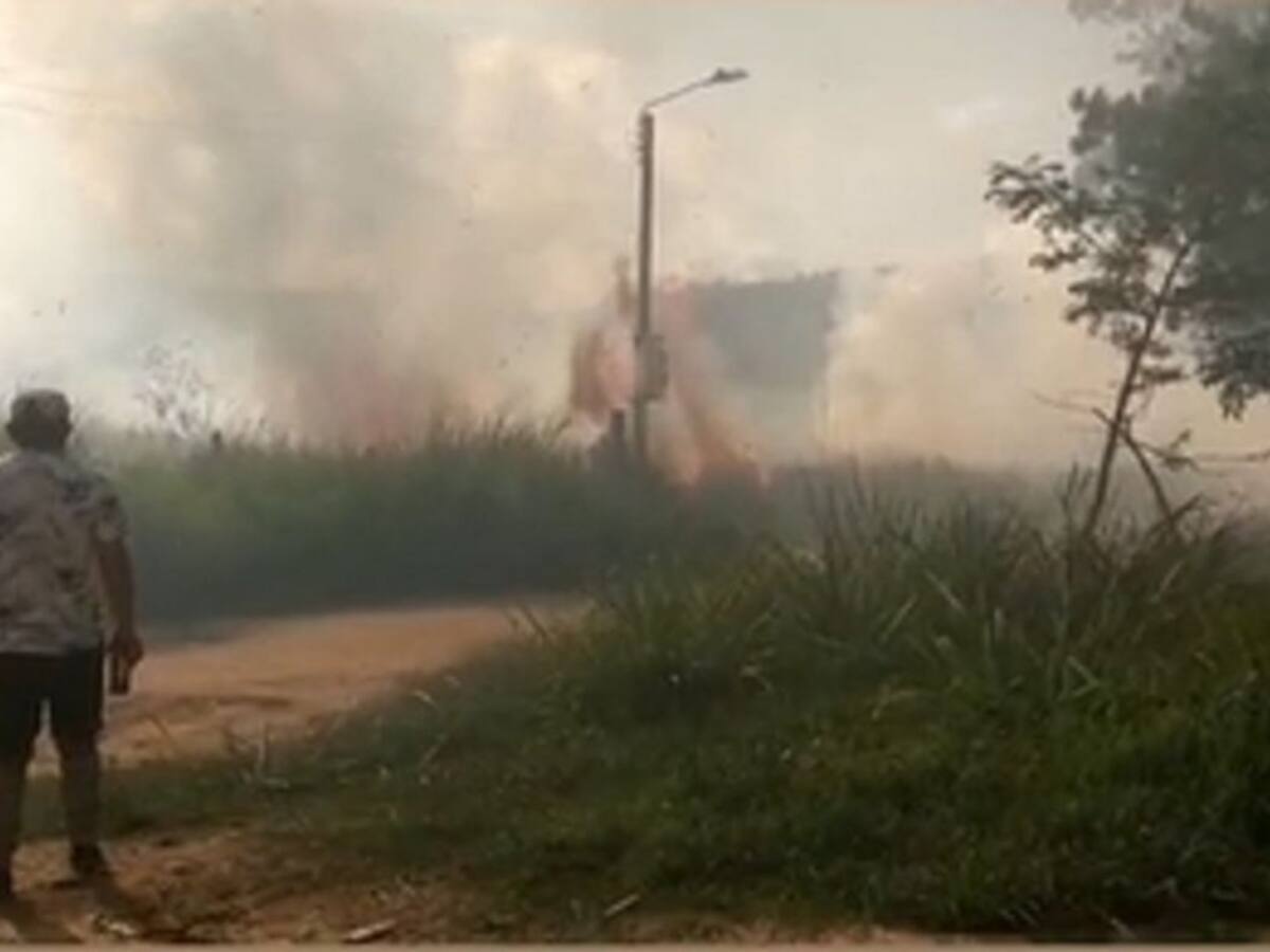 VIDEO: Voraz incendio en humedal de Girón