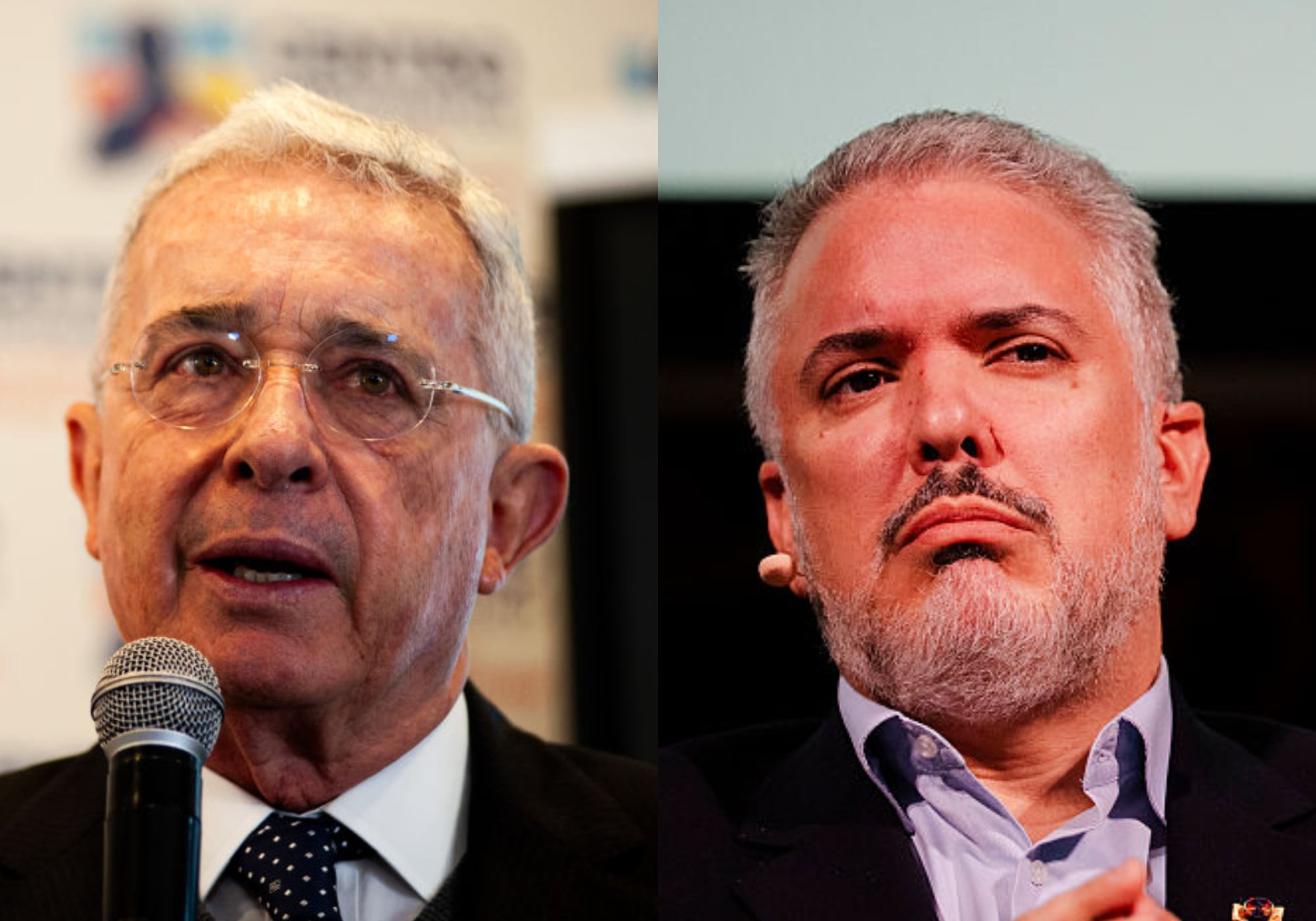 Expresidentes Álvaro Uribe e Iván Duque. Crédito: Getty Images.