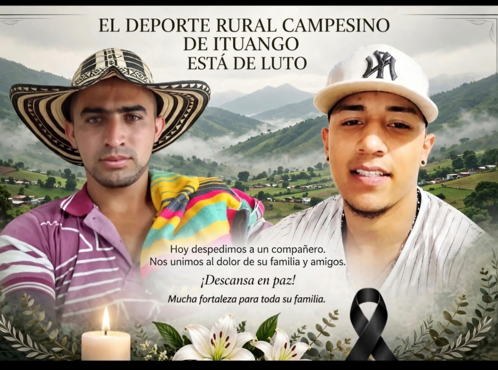 Fallecidos por el colapso del muro de la caseta comunal en la vereda Pascuitá de Ituango- foto cortesía