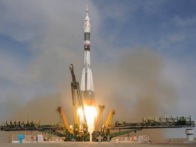 Soyuz MS-09. (Photo credit should read VYACHESLAV OSELEDKO/AFP via Getty Images)