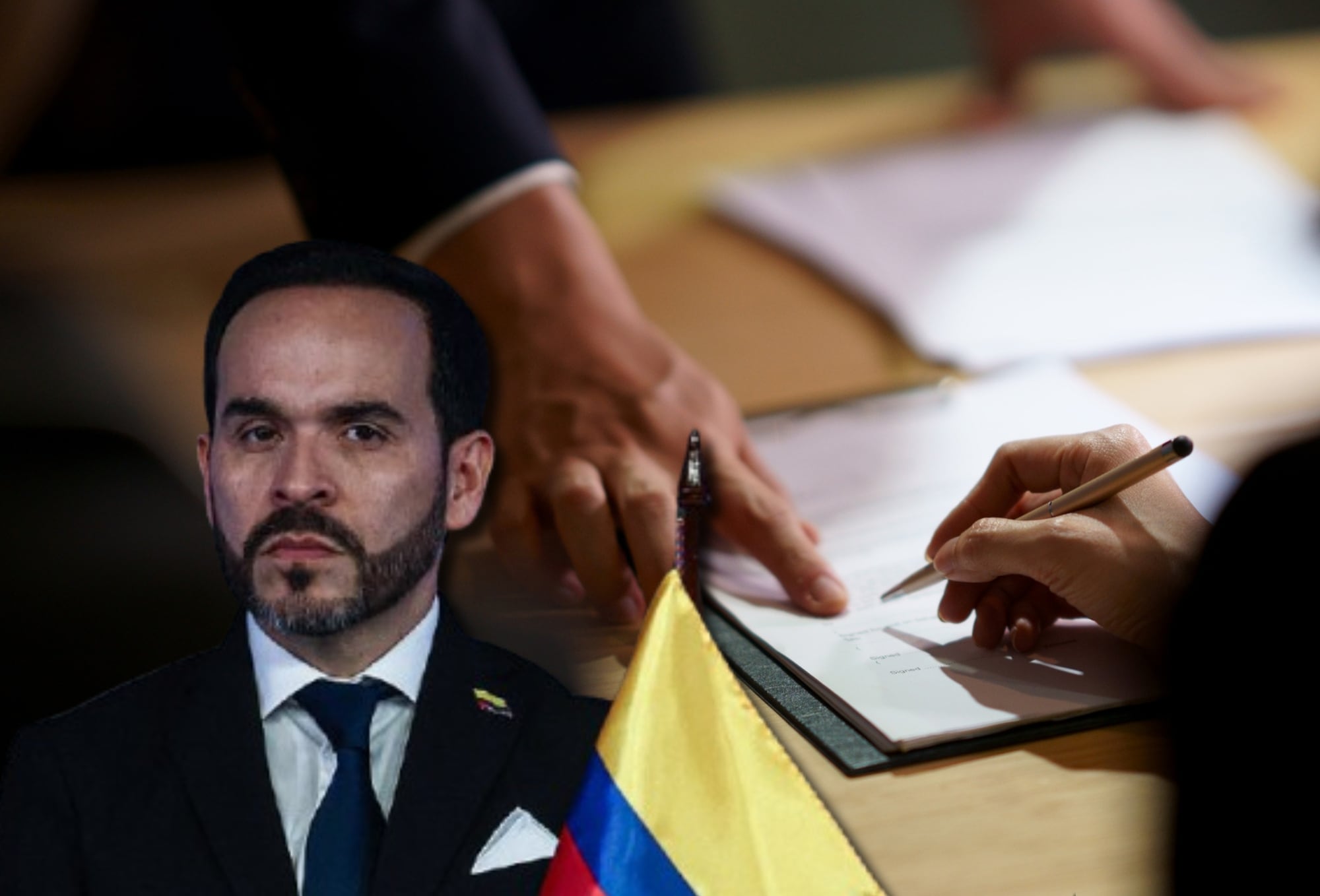 Abelardo de la Espriella e imagen de referencia de contrato. Fotos: (Photo by Lucas Aguayo Araos/Anadolu via Getty Images) / Getty Images