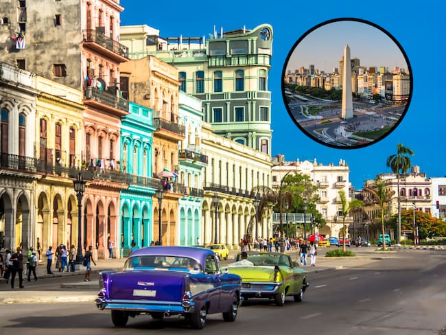 Vista del casco urbano de La Habana y de fondo un paisaje de Buenos Aires (Fotos vía Getty Images)