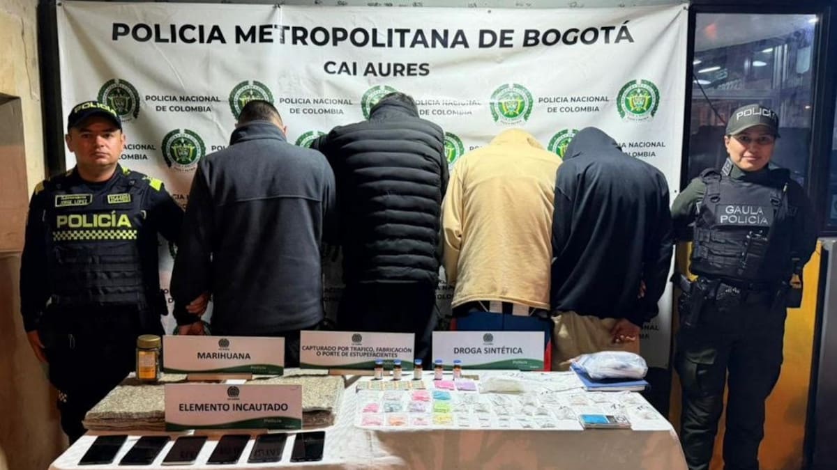 En una lechonería, en Suba, fueron capturados cuatro hombres dosificando estupefacientes