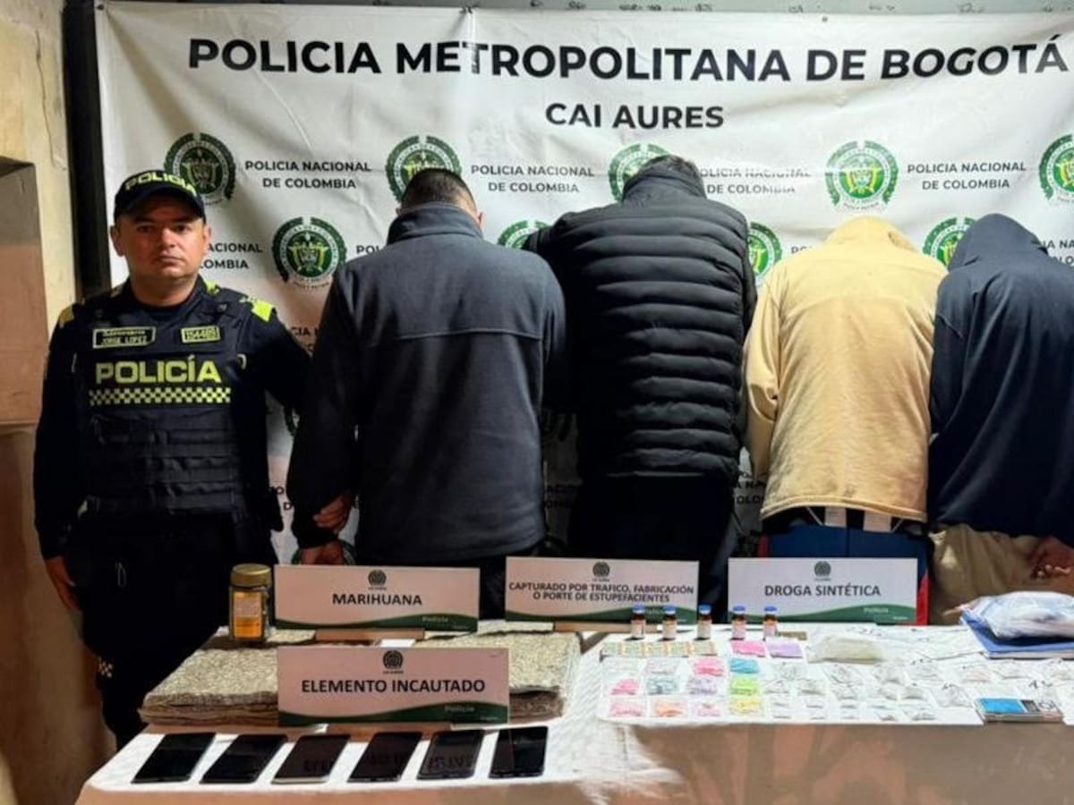 En una lechonería, en Suba, fueron capturados cuatro hombres dosificando estupefacientes