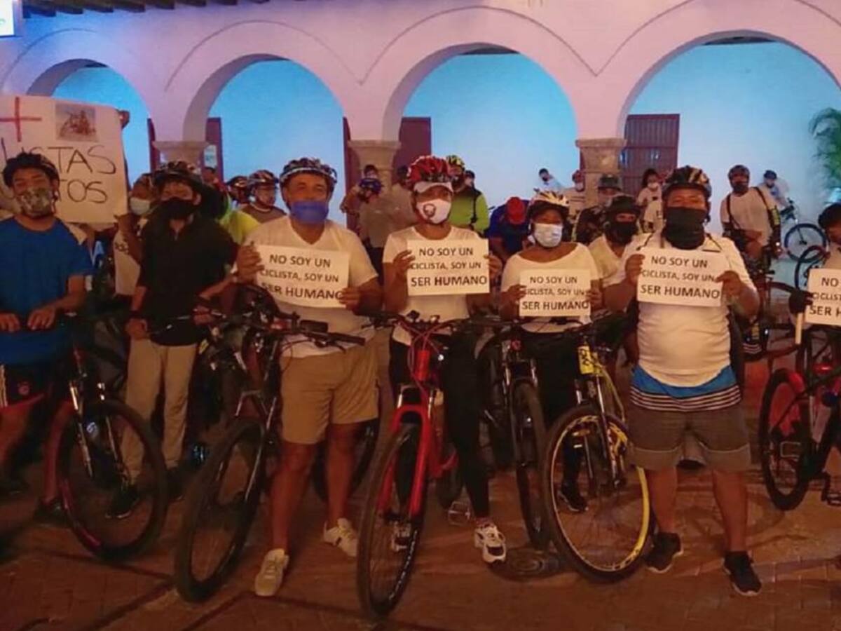 Ciclistas de Cartagena protestaron para exigir medidas de seguridad vial