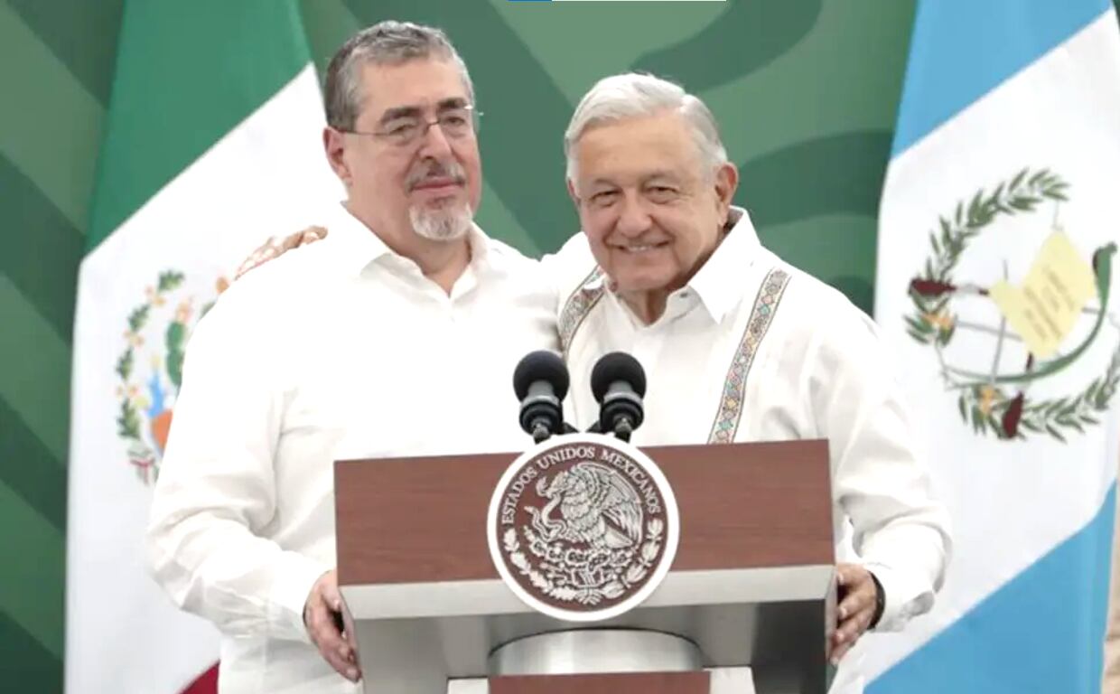 Presidentes de Guatemala, Bernardo Arévalo de León y de México, Andrés Manuel López Obrador.