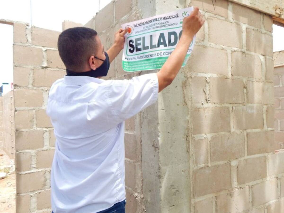 Selladas obras por no tener licencia de construcción en Magangué, Bolívar