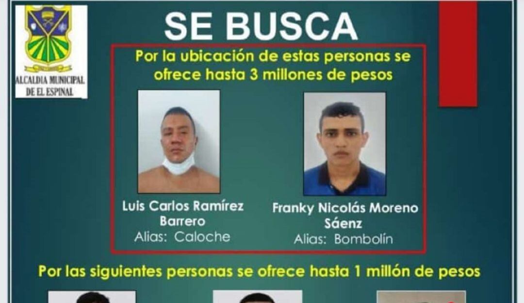 Este es el cartel de nueve de los 10 hombres que se fugaron.