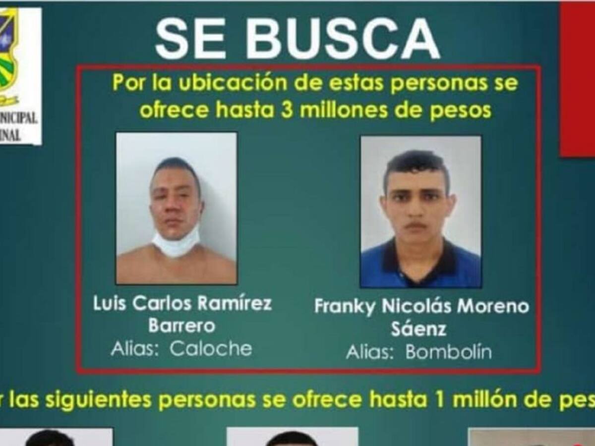 Policía del Tolima sigue buscando a internos fugados