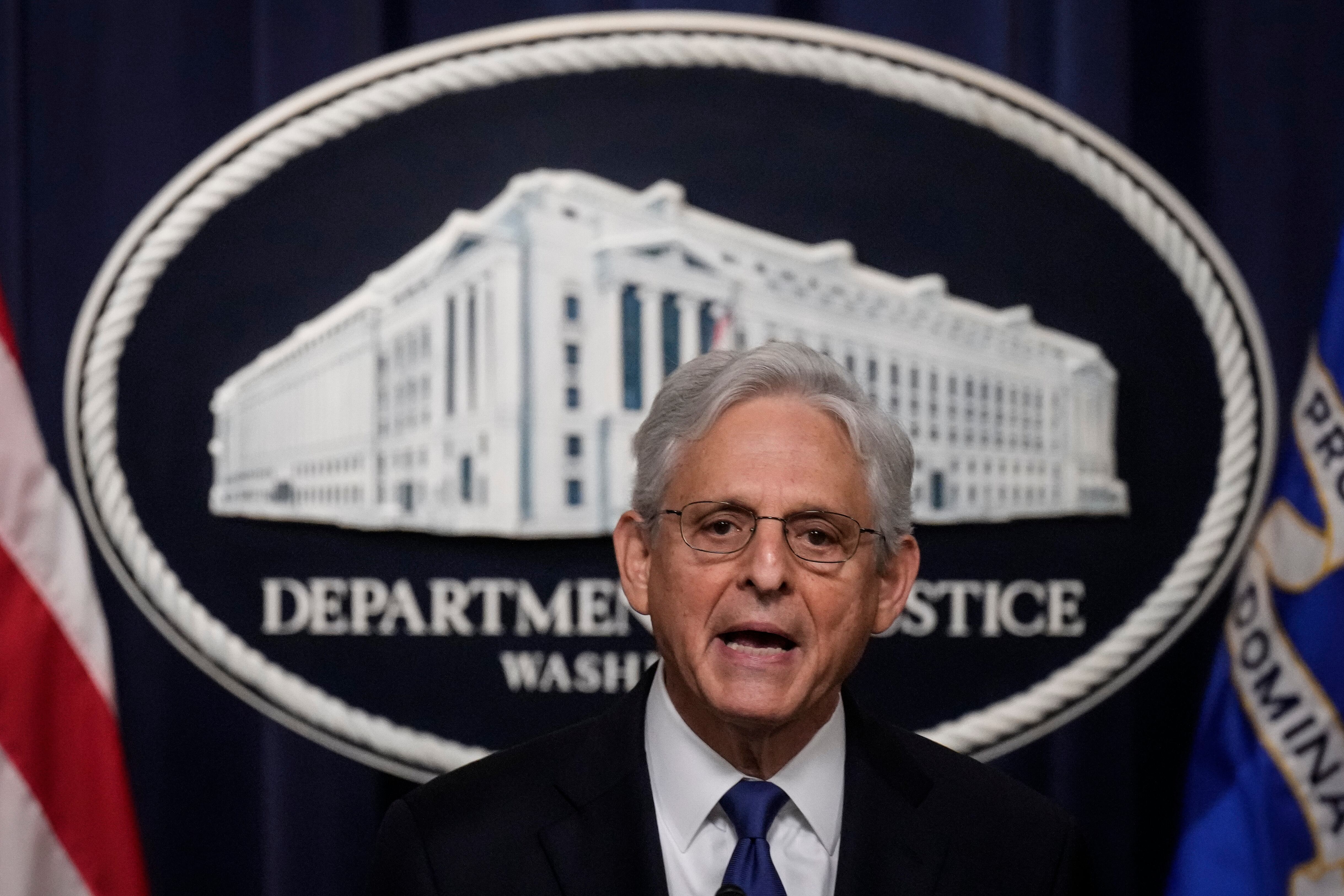 U.S. Attorney General Merrick Garland delvers a statement at the U.S. Department of Justice August 11, 2023 in Washington, DC. Garland announced that U.S. Attorney David Weiss will be appointed special counsel in the ongoing probe of Hunter Biden, the son of U.S. President Joe Biden.   Drew Angerer/Getty Images/AFP (Photo by Drew Angerer / GETTY IMAGES NORTH AMERICA / Getty Images via AFP)