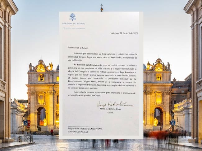“Nunca pensé que el Papa Francisco me enviaría una carta”: Fiel católico caldense