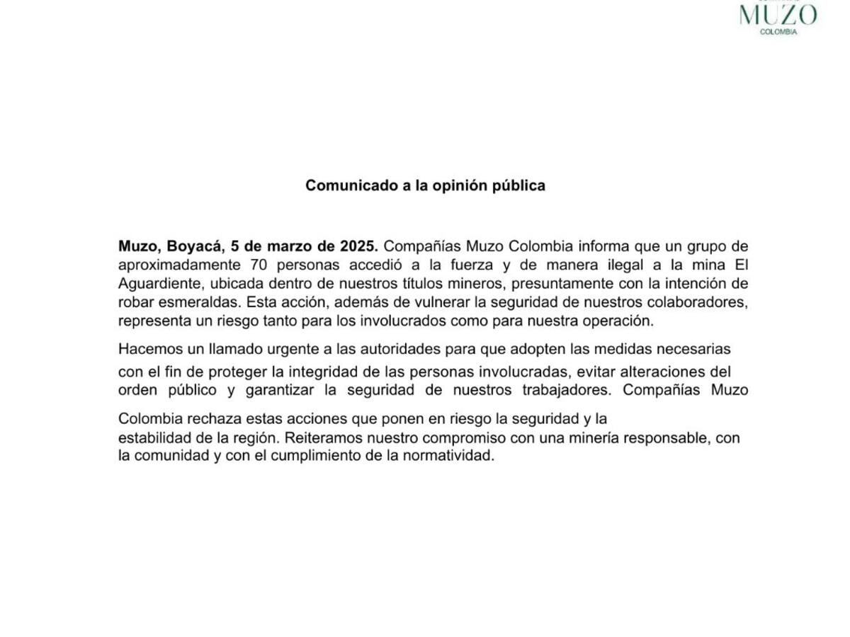 Tensión en Muzo: Alcaldía Busca Solución al Conflicto Minero con Diálogo y Legalidad