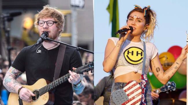 Ed Sheeran y Miley Cyrus