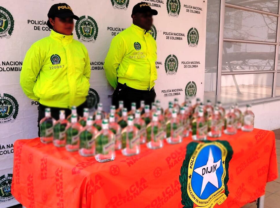 41 botellas de licor adulterado fueron incautadas por la Policía Nacional Cartagena