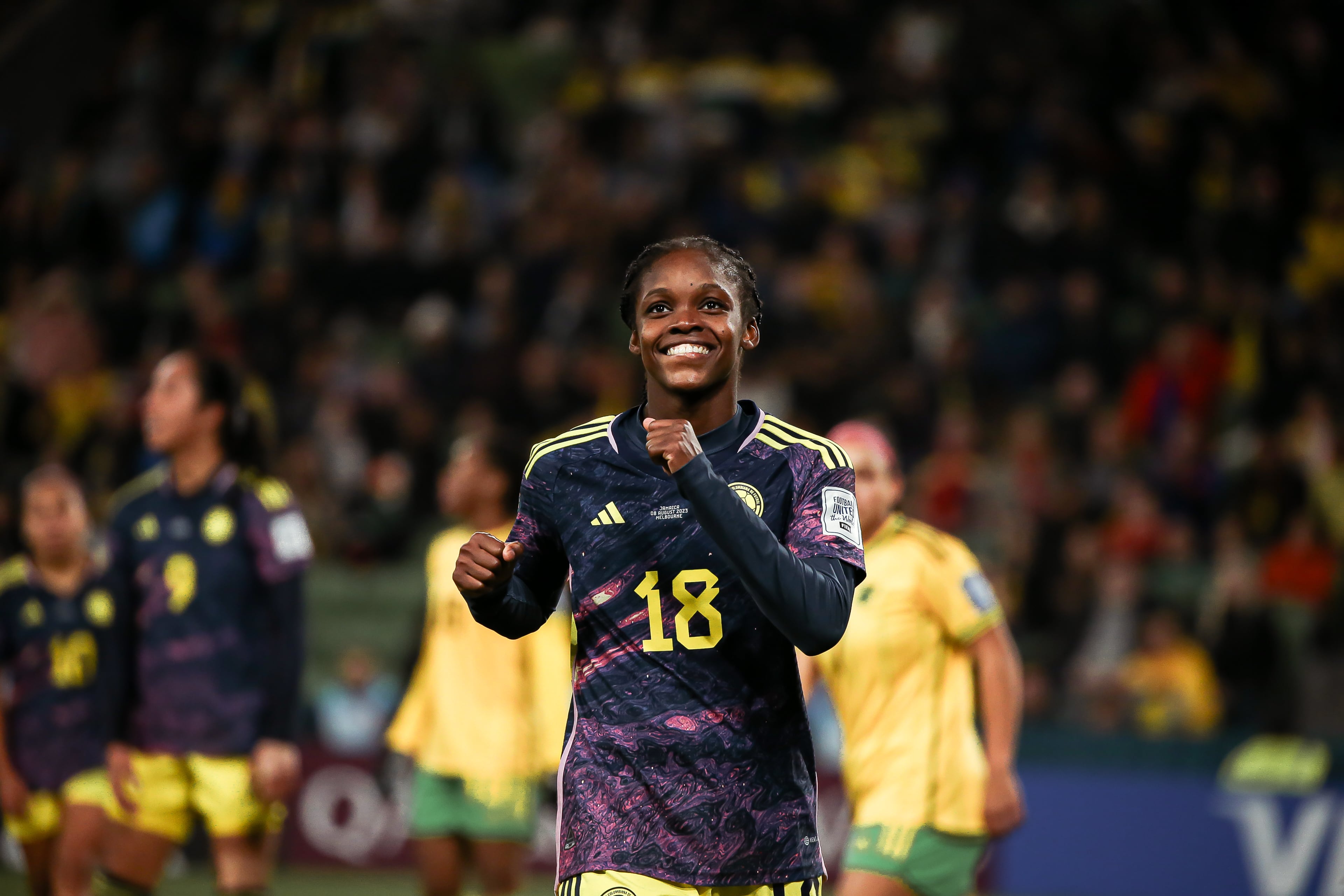 Linda Caicedo en el partido contra Jamaica (Photo by Andrew Wiseman / DeFodi Images via Getty Images)