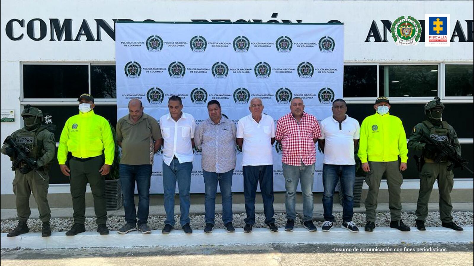 Los capturados (Cortesía Fiscalía General de la Nación)