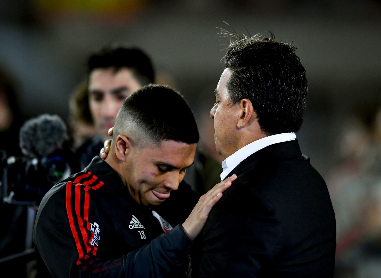 Juan Fernando Quintero y Marcelo Gallardo de River Plate