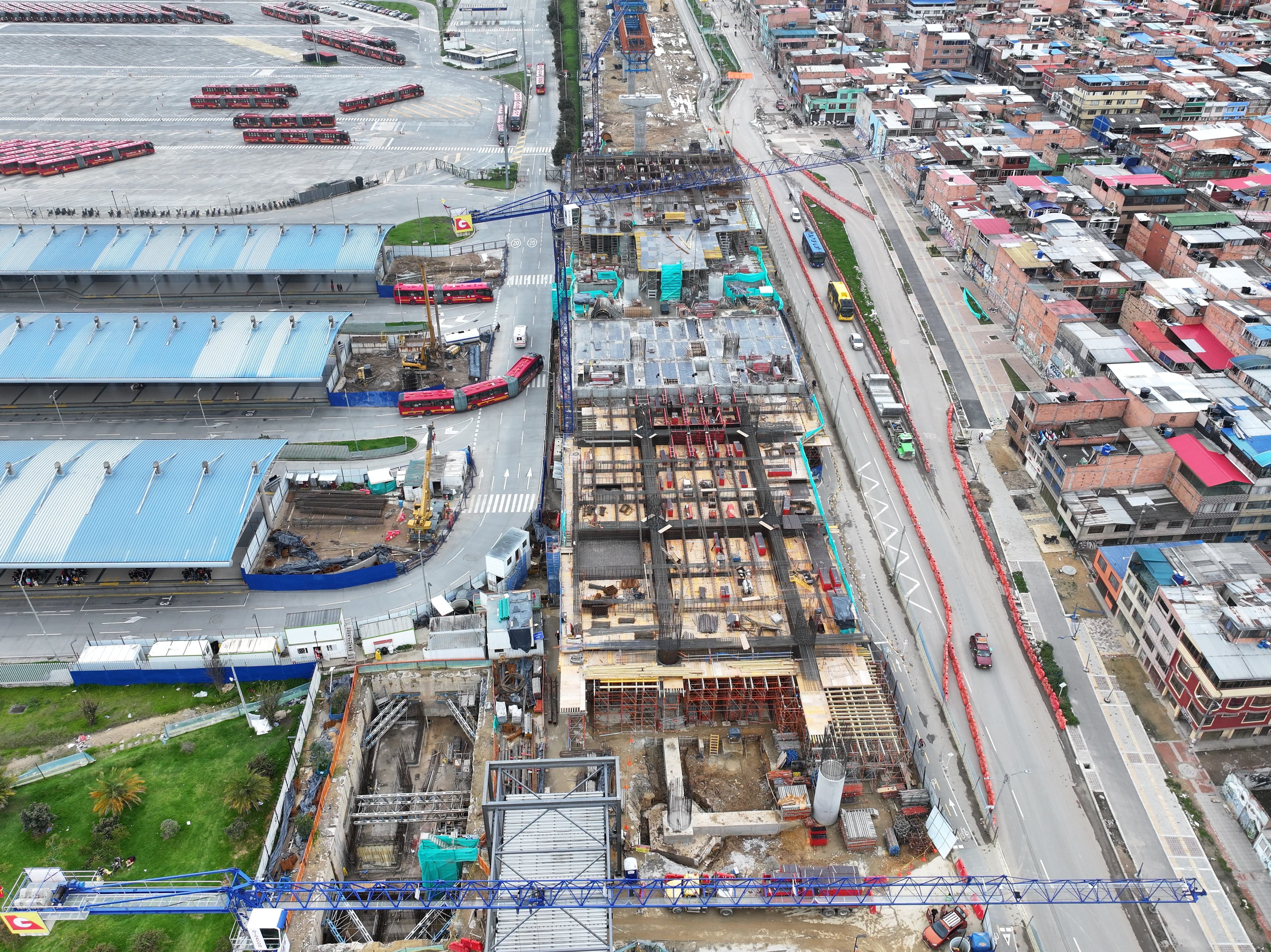 Estaciones en construcción de la primera línea del metro de Bogotá. Foto: Alcaldía de Bogotá.