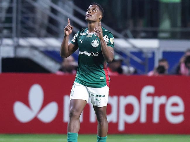 Jhon Arias celebra su gol ante Junior en Copa Libertadores / Getty Images