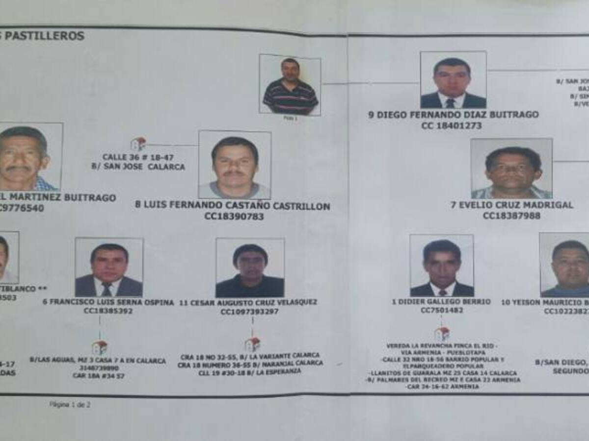 En libertad los doce capturados de la bandas delincuencial los Pastilleros del Quindío