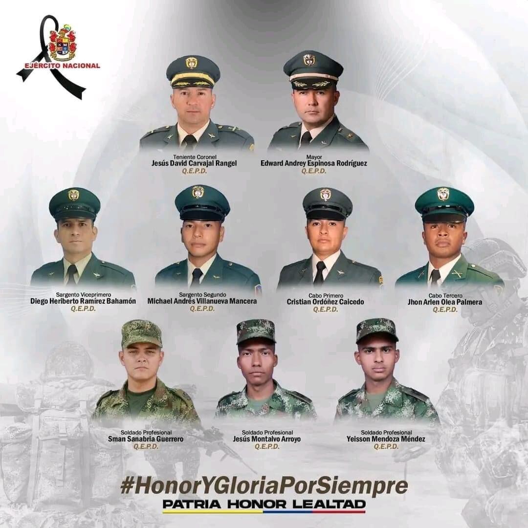 Dos de los nueve militares muertos eran oriundos del Tolima