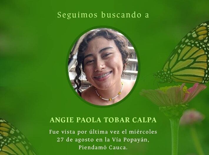 Angie Paola Tobar Calpa, estudiante de UNAL Medellín secuestrada en el Cauca- foto UNAL