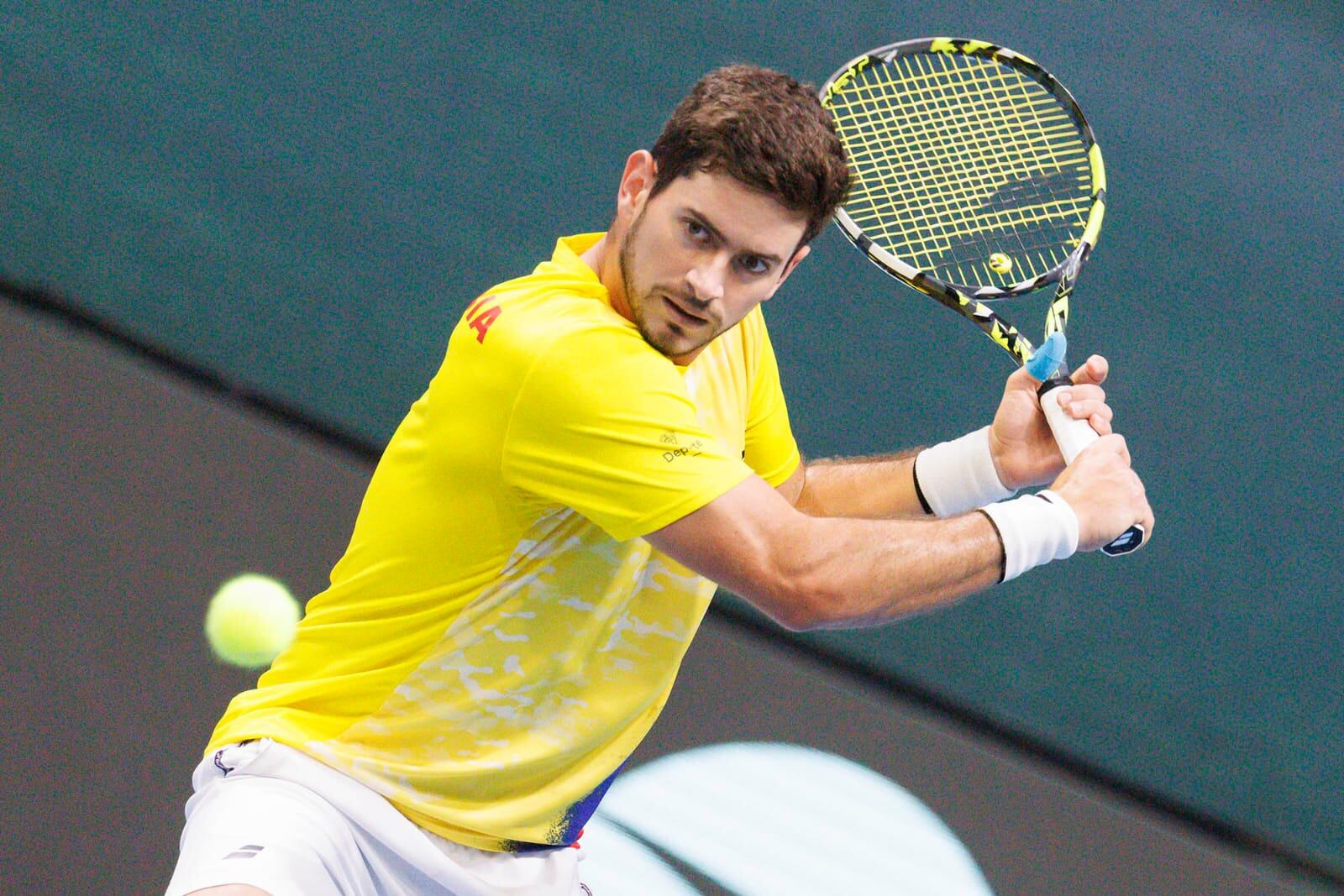 Nicolás Mejía ganó dos puntos para Colombia en la serie de Copa Davis ante Marruecos / Fedecoltenis.