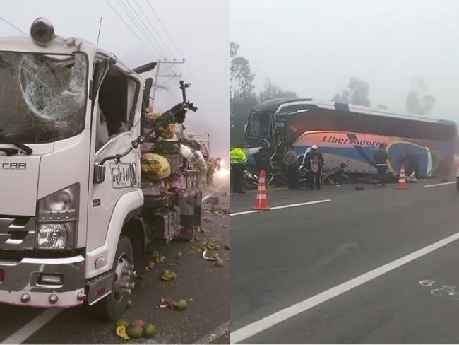Accidente de tránsito en la vía Tunja-Bogotá, en el municipio de Sesquilé.