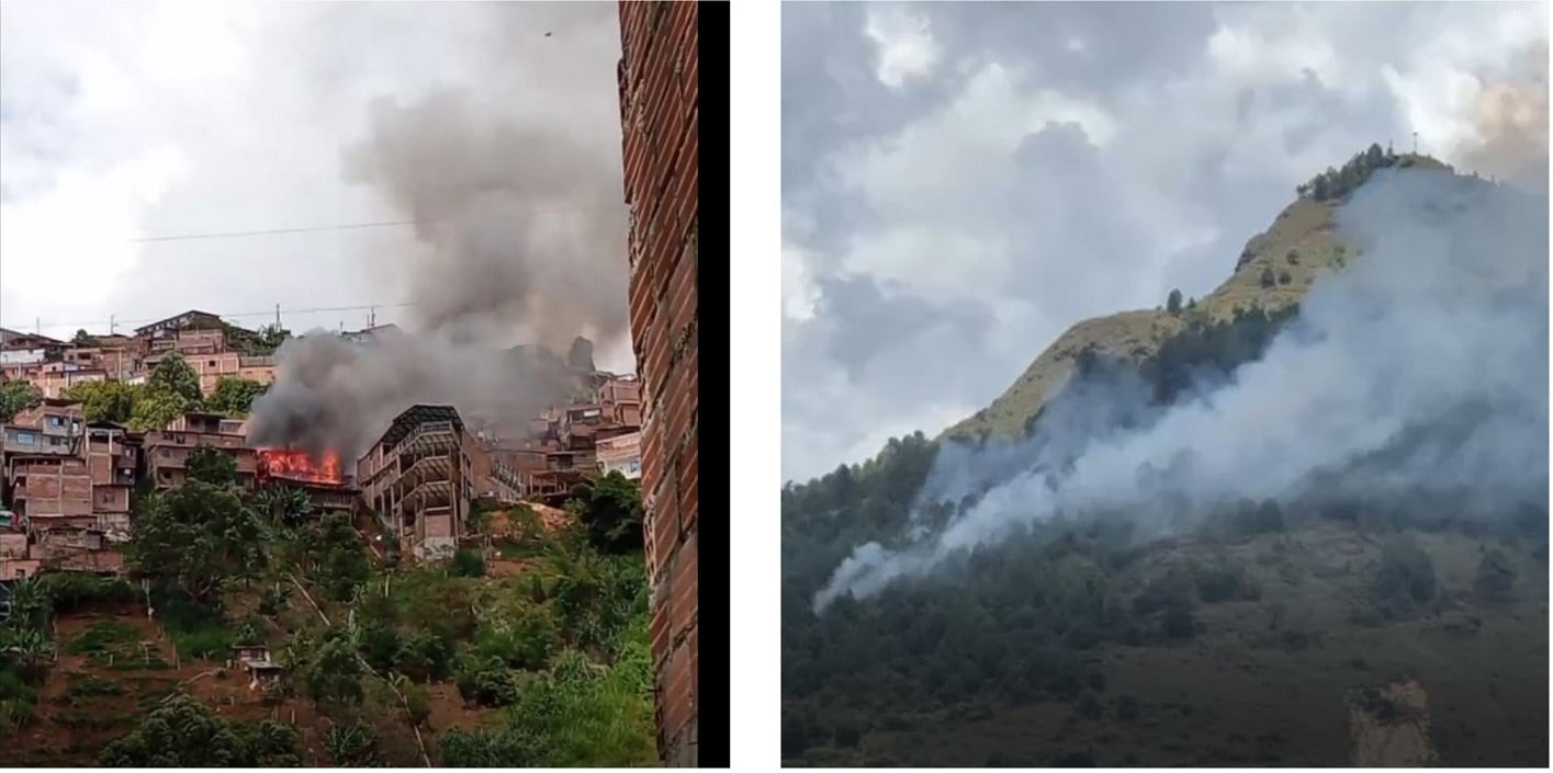 Incendios Medellín y Bello- fotos Denuncias Antioquia