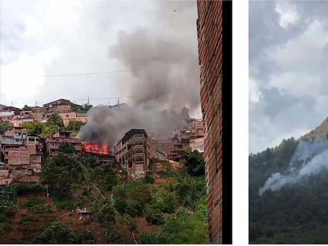 Incendios Medellín y Bello- fotos Denuncias Antioquia