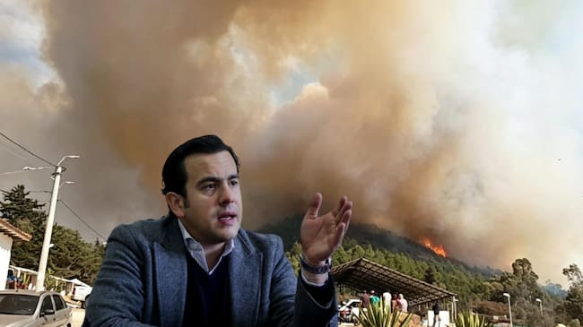 Rodrigo Lara, ministro del Interior, habló sobre la situación actual del incendio en Vila de Leyva.