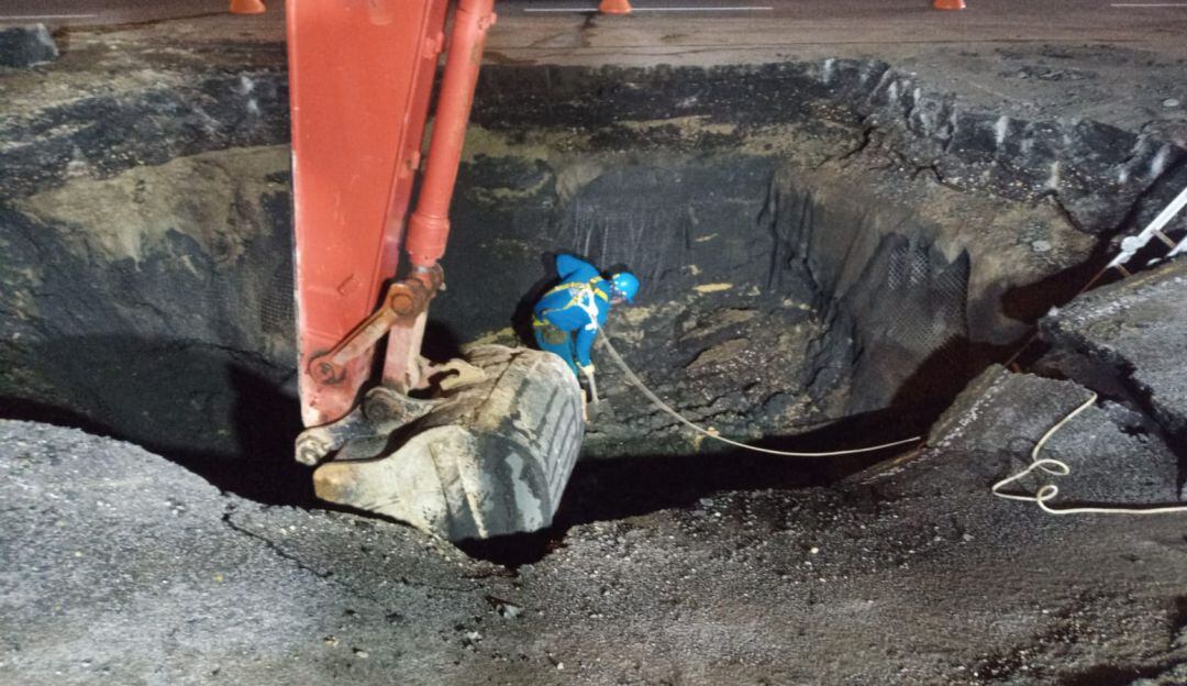 Arreglos en la Autopista Norte. 